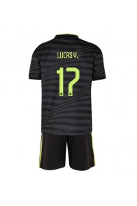 Fotbalové Dres Real Madrid Lucas Vazquez #17 Dětské Třetí Oblečení 2022-23 Krátký Rukáv (+ trenýrky)